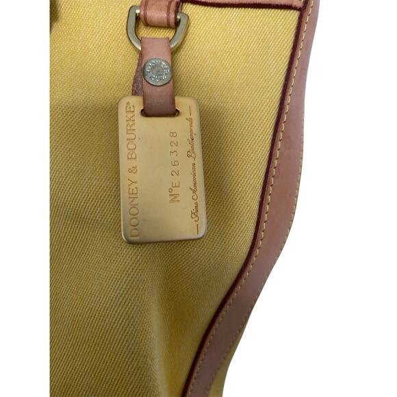 Vintage Dooney & Bourke Cabriolet & Vachetta Leather Yellow Bucket Shoulder Bag - Picture 6 of 12